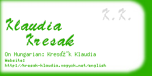 klaudia kresak business card